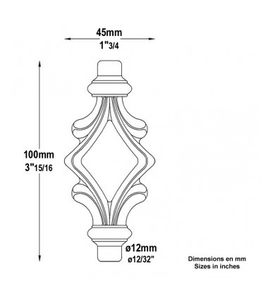 Garniture de pointe 100mm
