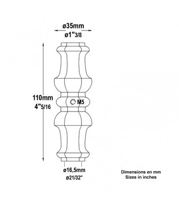 Garniture haute fonte Ø16mm