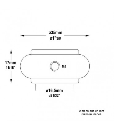Garniture courte fonte pour rond Ø16mm