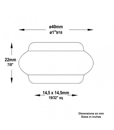 Garniture courte à souder pour barre carrée de 14x14mm