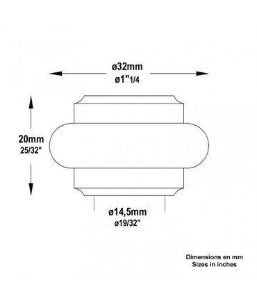 Garniture courte à bloquerpour barre ronde Ø14mm