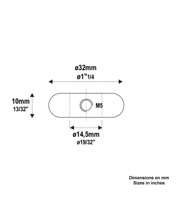Garniture de barreau acier tourné Ø14,5mm