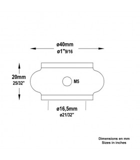Garniture courte laiton cuir Ø16mm