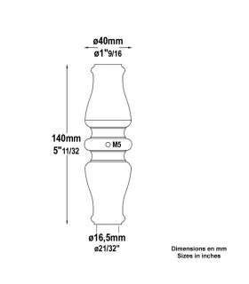 Garniture haute laiton cuir Ø16mm