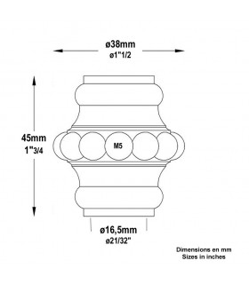 Garniture moyenne laiton cuir Ø16mm