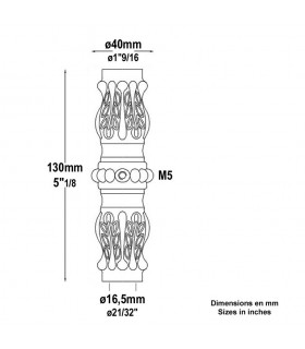 Garniture haute laiton poli Ø16mm