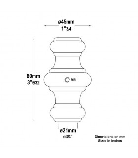 Garniture haute aluminium Ø20mm