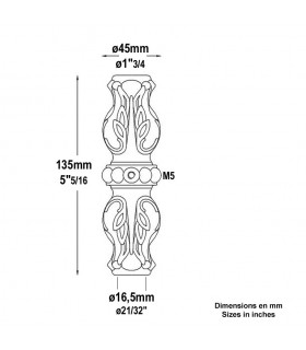 Garniture haute aluminium Ø16mm