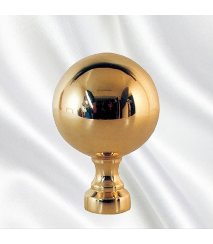 Boule départ d'escalier 100mm fixation M10 en laiton poli verni pour escaliers