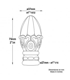 Pomme de pin forgée Hauteur 75mm