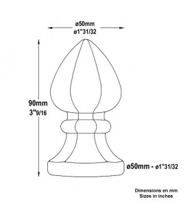 Pommeau acier forgé Hauteur 90mm