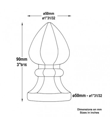 Pommeau acier forgé Hauteur 90mm