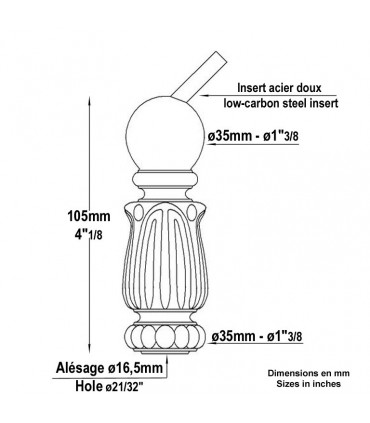 Chapiteau fonte incliné