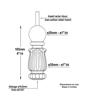 Chapiteau fonte droit