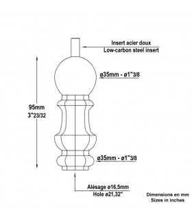 Chapiteau fonte hexa droit