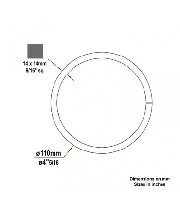 Cercle fer forgé Ø110mm 14x14mm
