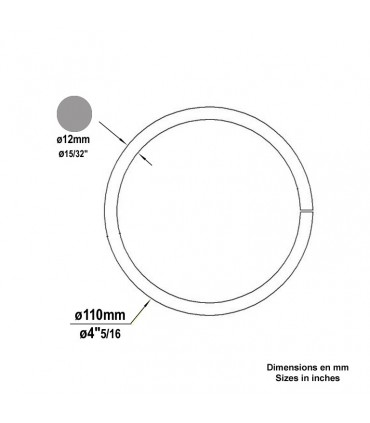 Cercle fer forgé Ø110mm Ø12mm