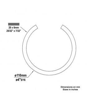 Cercle fer forgé Ø110mm 20x6mm