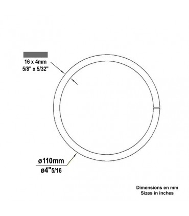 Cercle fer forgé Ø110mm 16x4mm