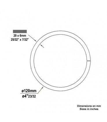 Cercle fer forgé Ø120mm 20x6mm