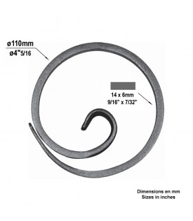 Escargot cercle Ø110mm 14x6mm