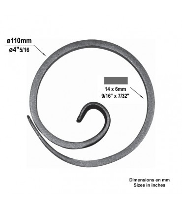 Escargot cercle Ø110mm 14x6mm