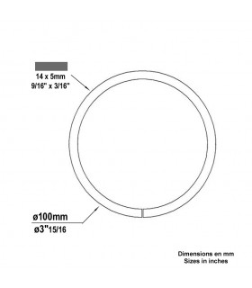 Cercle aluminium Ø100mm 14x5mm