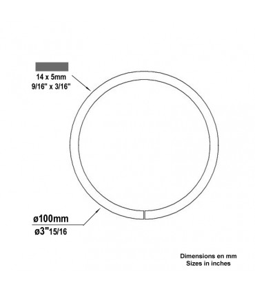Cercle aluminium Ø100mm 14x5mm