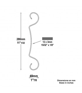Volute forgée en 3 H230 12x3
