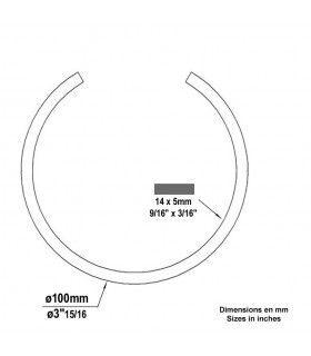 Cercle aluminium Ø100mm 14x5mm