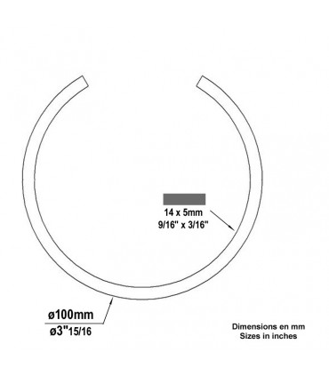 Cercle aluminium Ø100mm 14x5mm