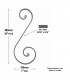 Volute noyaux en S H480x180mm 20x8mm