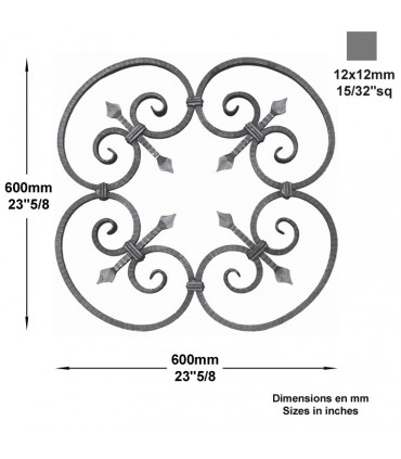 Panneau décoratif H600x600mm 12x12mm