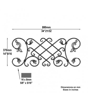 Panneau déco H880x370mm 16x8mm