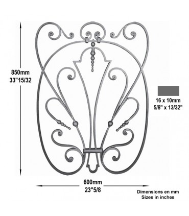 Panneau déco H850x600mm 16x10mm