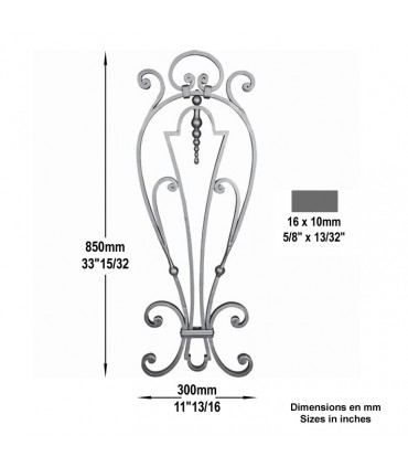 Panneau déco H850x300mm 16x10mm