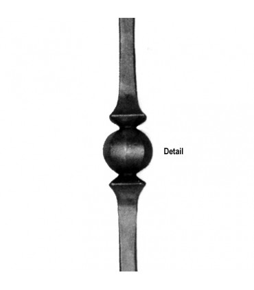 Balustre forgé martelé H1000mm 14x14mm