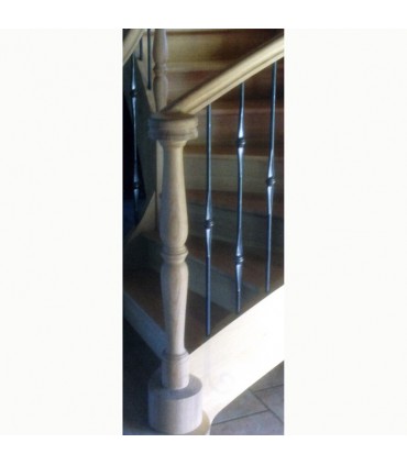 Balustre fer forgé pour escaliers et garde-corps H1000mm Ø14mm 2 boules