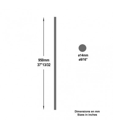 Balustre rond lisse H950mm Ø14mm