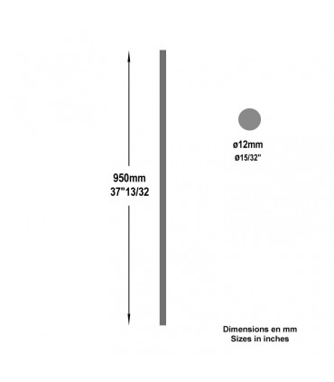 Balustre rond lisse H950m Ø12mm