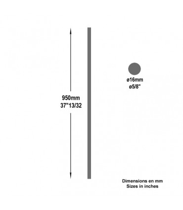 Balustre rond lisse H950mm Ø16mm