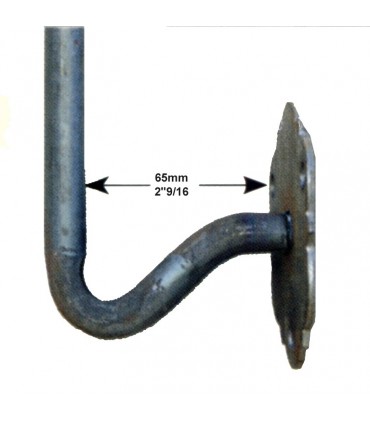 Balustre fer forgé coudé pour escaliers et garde corps H1100mm Ø14mm avec motif central