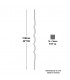 Balustre ondulé H1150mm 14x14mm