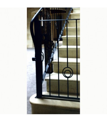Balustre acier forgé pour escalier et garde corps art déco hauteur 950x180mm Ø12mm