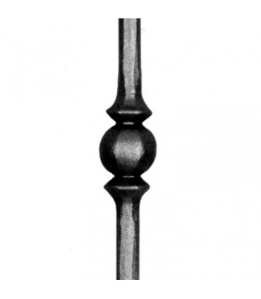 Balustre acier forgé profilé pour escalier ou garde corps H1200mm Ø14mm - 1 motif