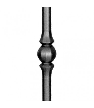 Balustre rond fer forgé grenaillé pour escalier et garde corps H1000mm Ø14 - 1 motif
