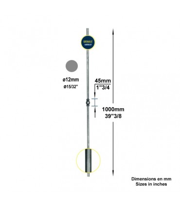 Balustre profilé fer forgé grenaillé pour escalier et garde corps H1000mm Ø12mm - 1 motif