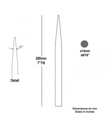 Barreau appointé Ø14mm 200mm