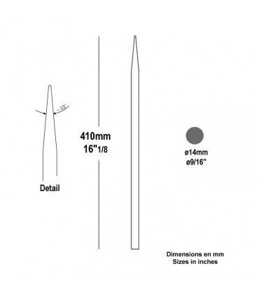 Barreau appointé Ø14mm 410mm