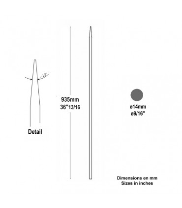 Barreau appointé Ø14mm 935mm
